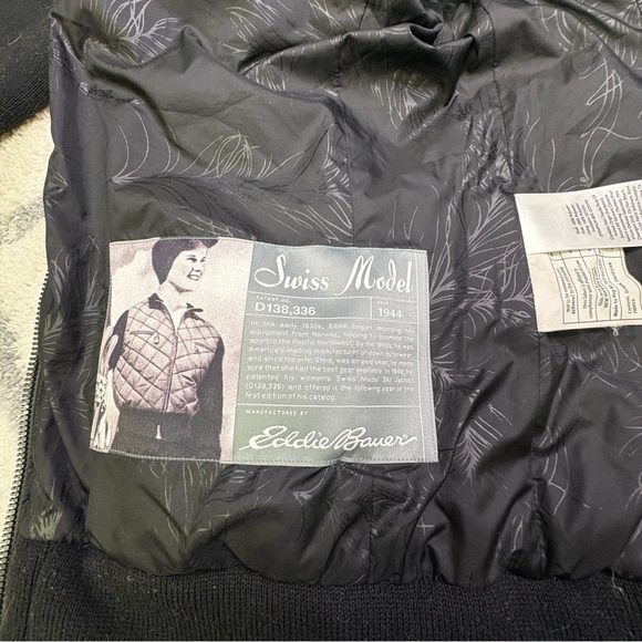Eddie Bauer Women’s Small Swiss Model 1944 Knit Quilted Down Jacket Rising Sun - Picture 7 of 11